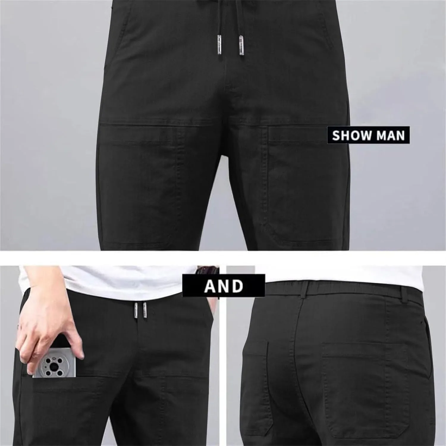 Pointoke Cargo Pants, Multipants - High Stretch Multi-Pocket Cargo Pants, Lightweight Hiking Jogger Multi Pockets