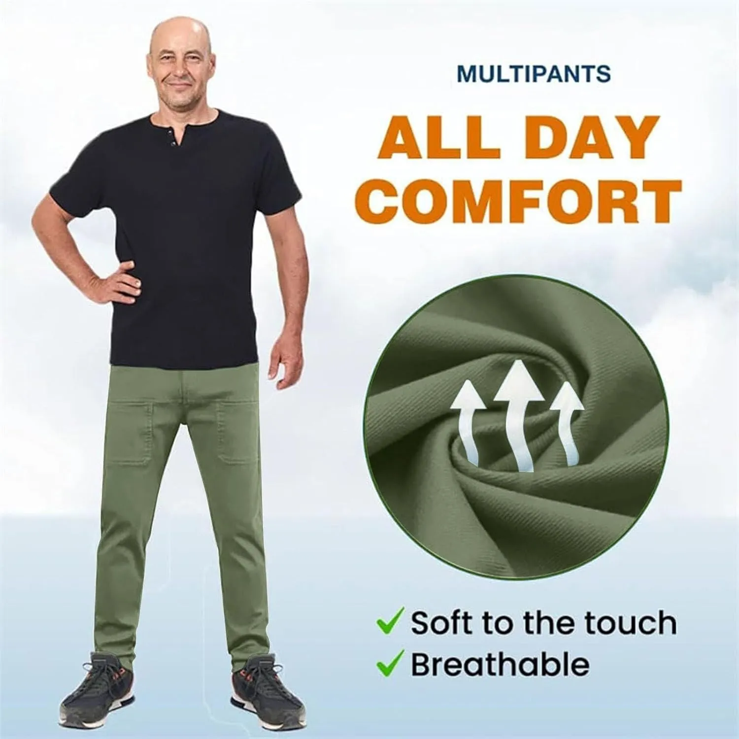 Pointoke Cargo Pants, Multipants - High Stretch Multi-Pocket Cargo Pants, Lightweight Hiking Jogger Multi Pockets