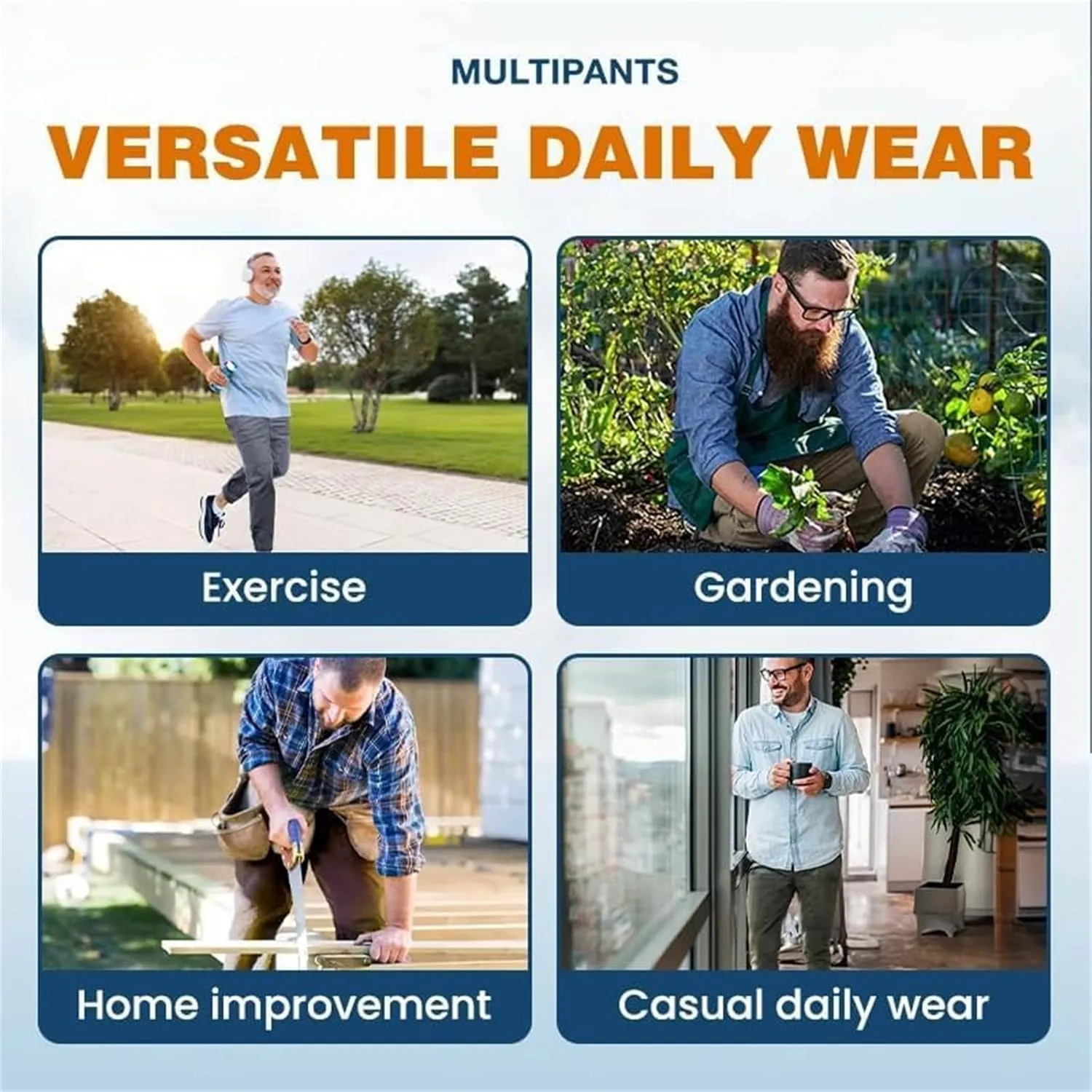 Pointoke Cargo Pants, Multipants - High Stretch Multi-Pocket Cargo Pants, Relaxed Fit Stretch Quick Dry Work