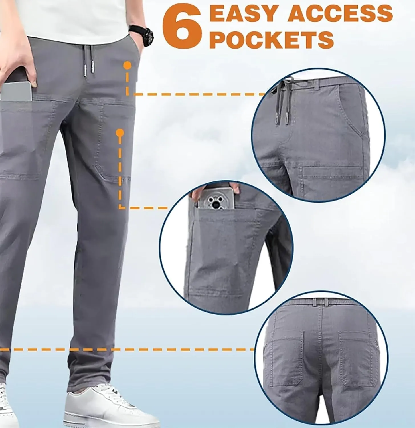 Pointoke Cargo Pants, Pointoke High Stretch Multi-Pocket Durable Cargo Pants,Relaxed Fit Stretch Quick Dry Work
