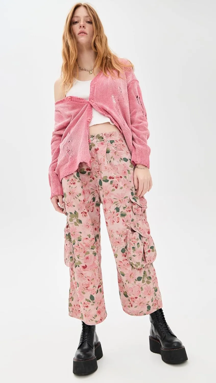 R13 Women's Cropped Multi Pocket Cargo Pants