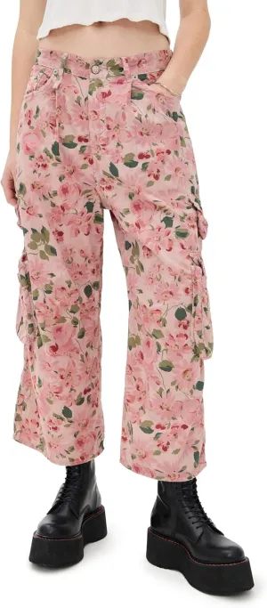 R13 Women's Cropped Multi Pocket Cargo Pants