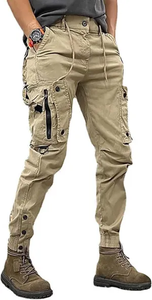 Rivccku Men’s Tactical Trousers Combat Work Trousers Multi-Pocket Cargo Pants