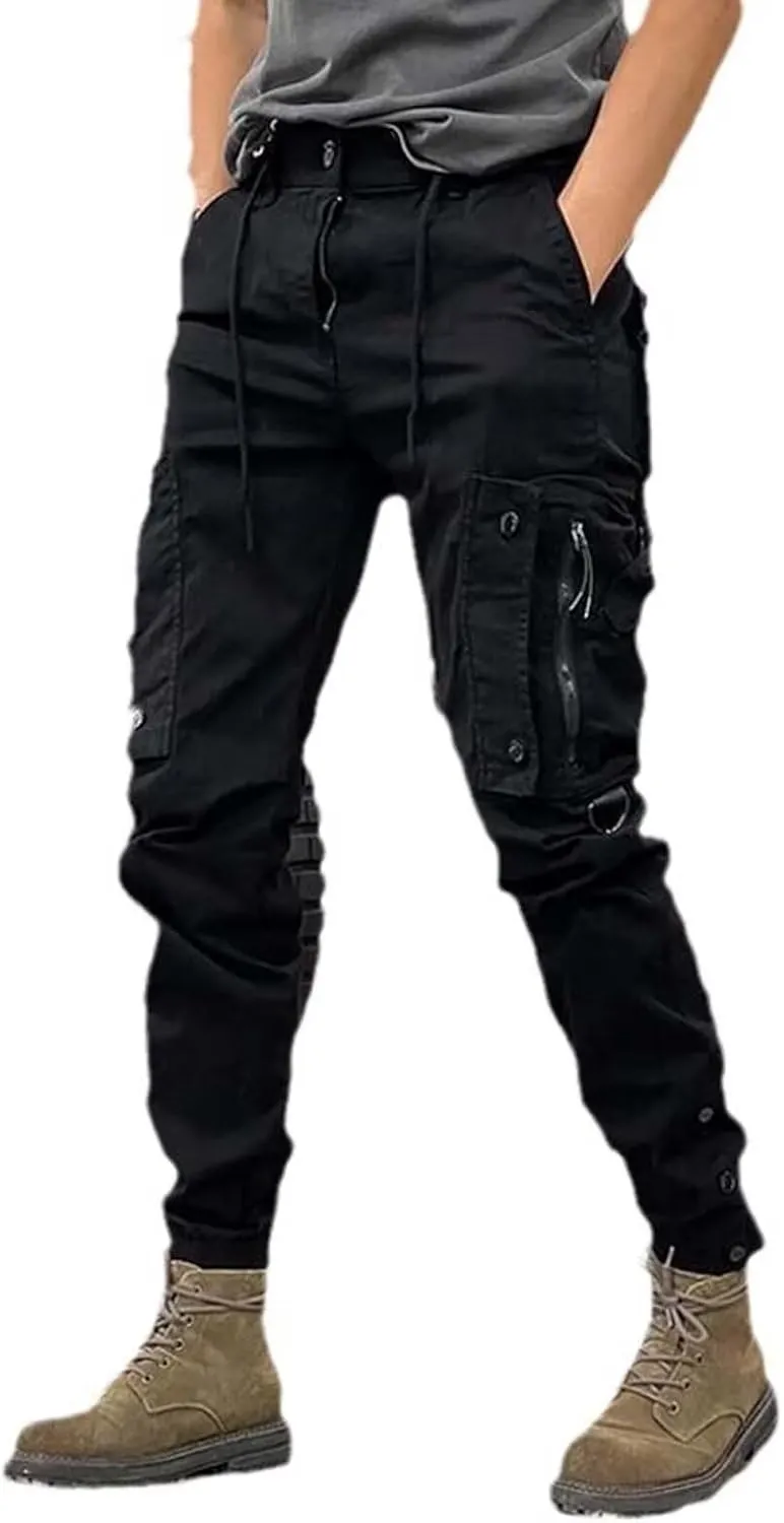 Rivccku Men’s Tactical Trousers Combat Work Trousers Multi-Pocket Cargo Pants