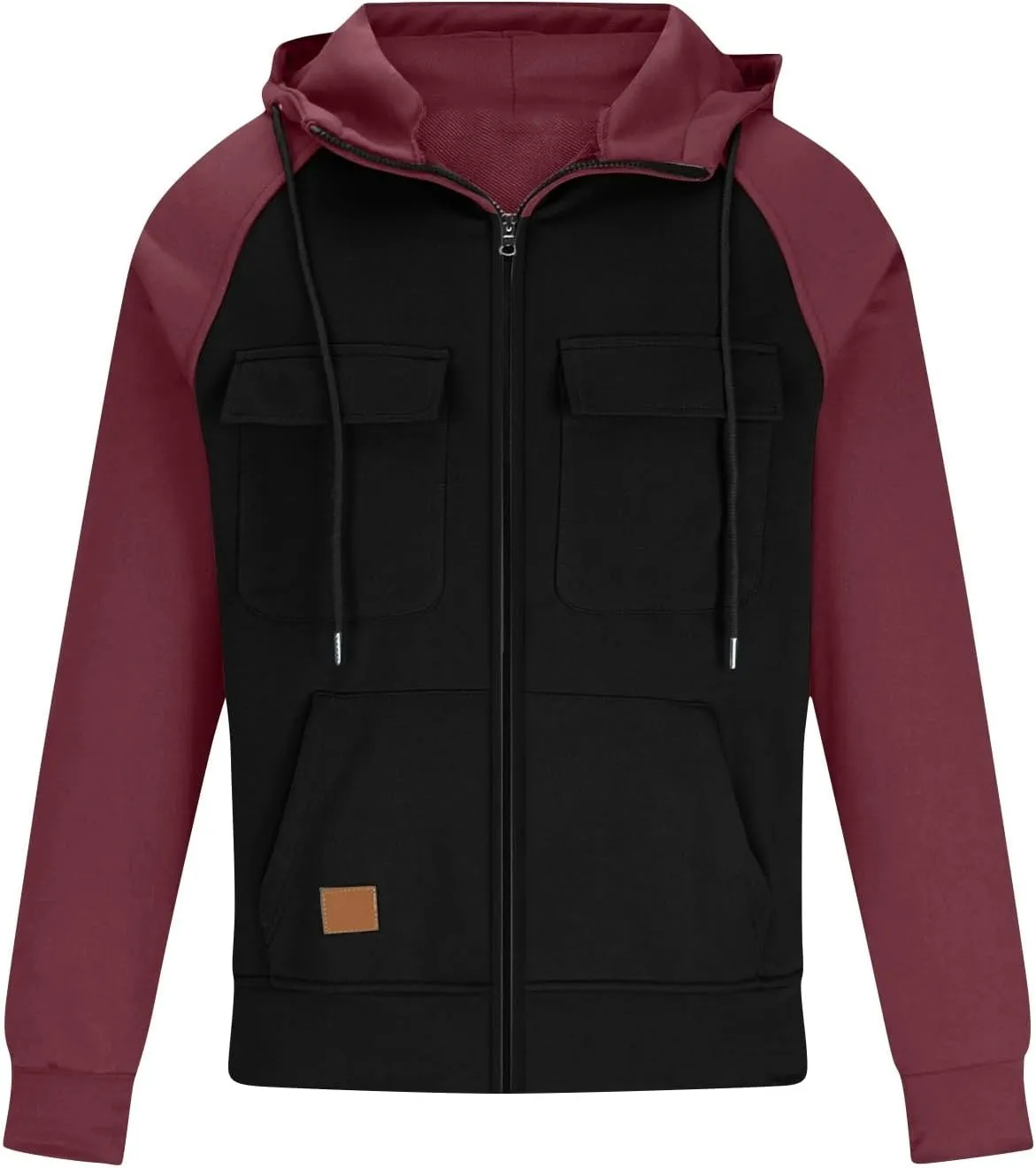 RTRDE Men's Casual Hoodies with Pockets Full Zip Long Sleeve Sweatshirt Sports Hooded Jacket Fall, S-3XL