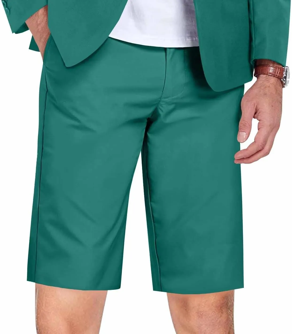 Shorts Suits for Men 2 Piece Slim Fit Summer Suit Outfit Two Buttons Peak Lapel Casual Prom Suit Beach Wedding Tuxedo
