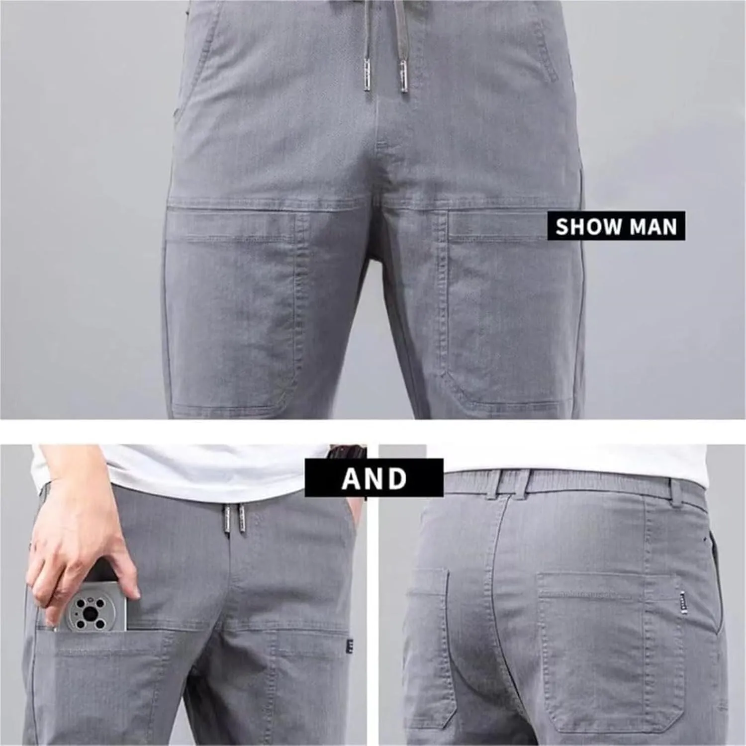 Sirmale Multipants - High Stretch Multi-Pocket Cargo Pants, Mens Casual Straight Pants Lightweight Tactical Pant