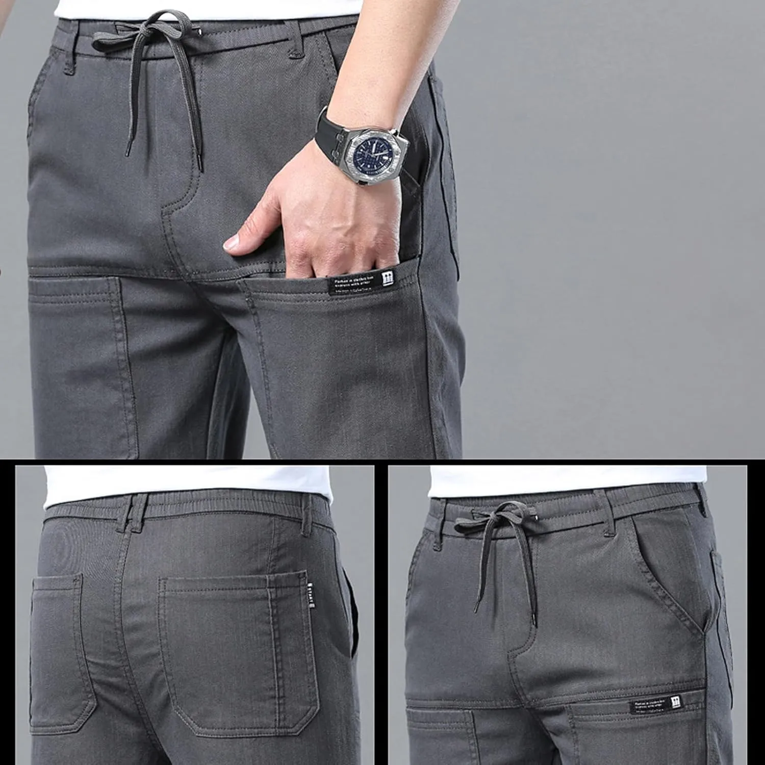 Sirmale MultiPants - High Stretch Multi-Pocket Cargo Pants, Men's Stretch Multi-Pocket Skinny Cargo Pants