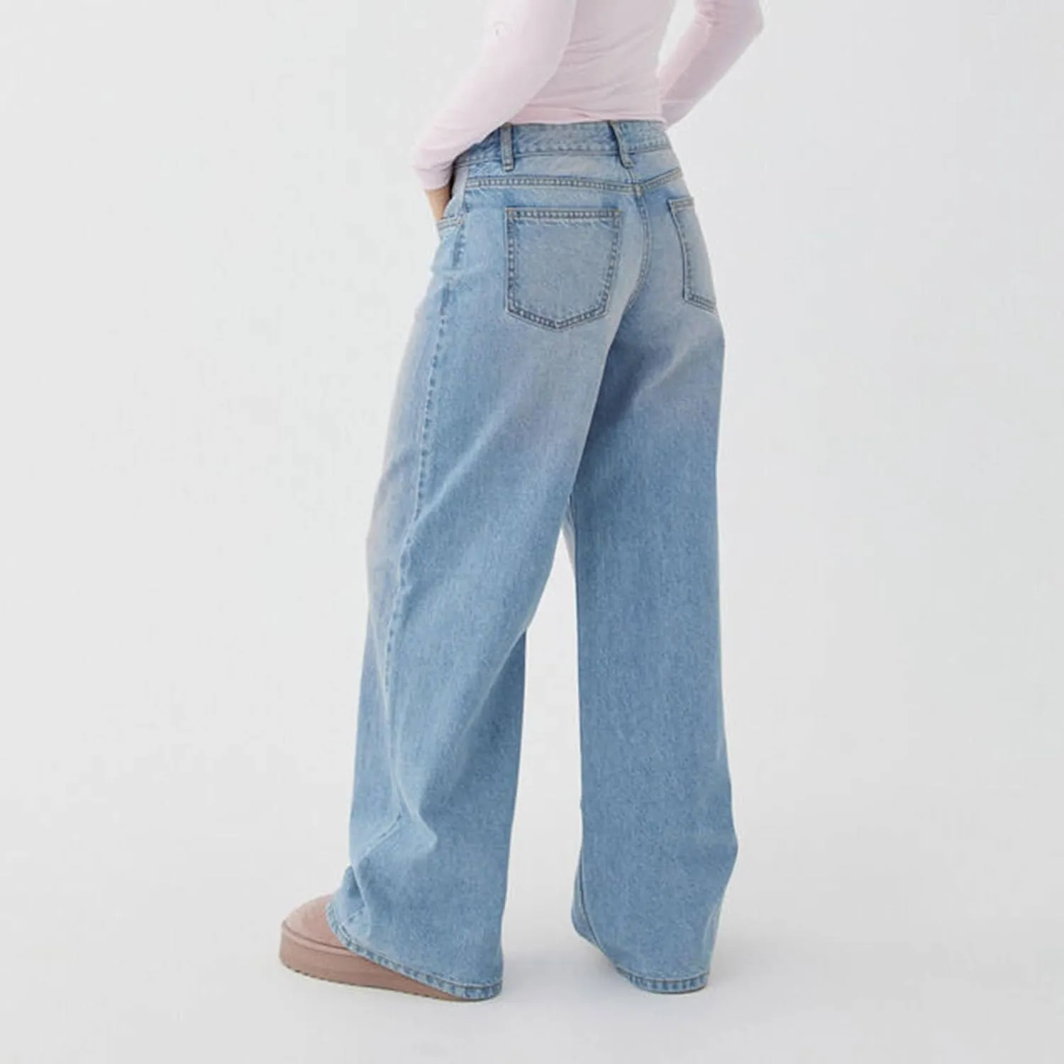 Straight Leg Jeans for Women,High Waisted Wide Leg Loose Microelastic Boyfriend Denim Pants
