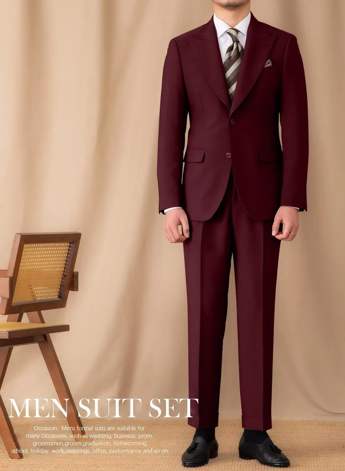 Suit for Men Wedding Slim Fit 3 Piece Set Blazer Jacket Vest Pants Tuxedo Suits for Groomsmen Business Prom Party Sport Coat