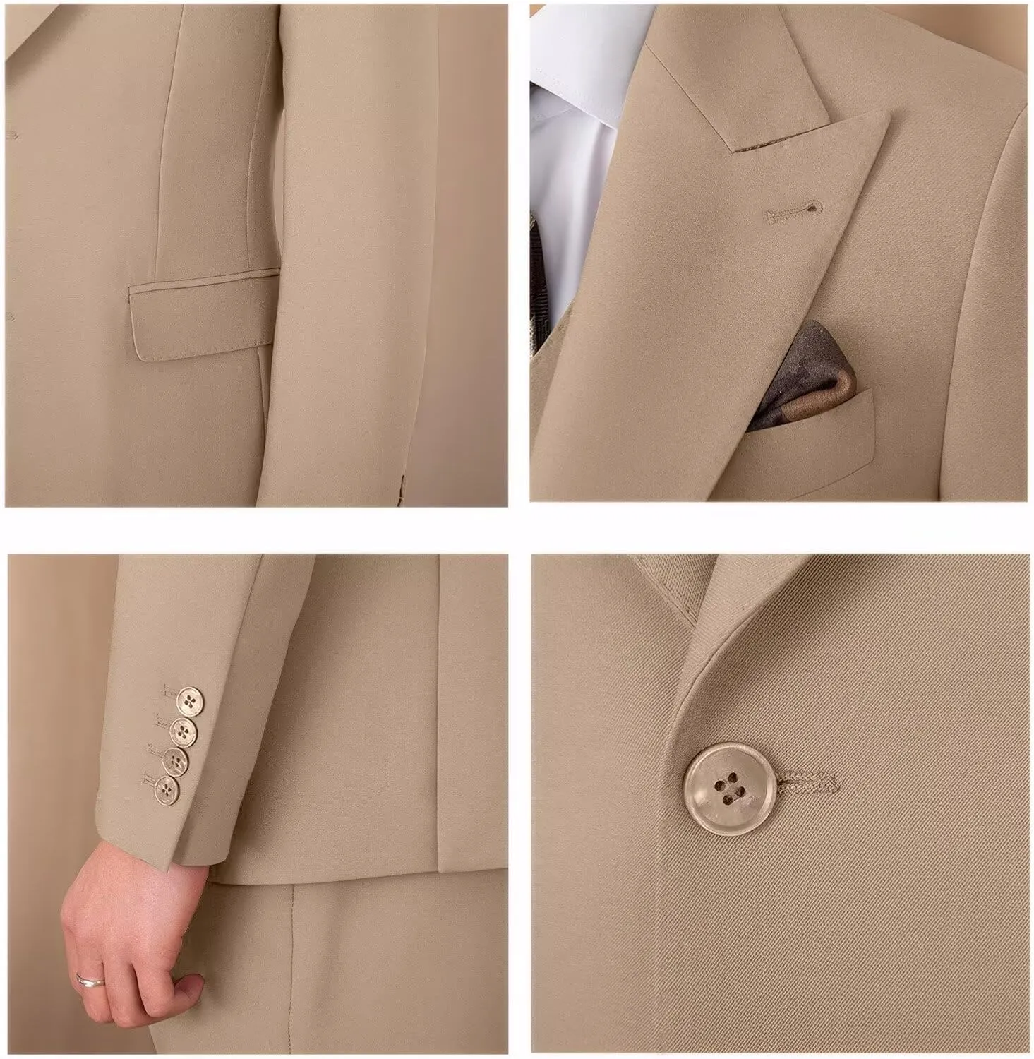 Suit for Men Wedding Slim Fit 3 Piece Set Blazer Jacket Vest Pants Tuxedo Suits for Groomsmen Business Prom Party Sport Coat