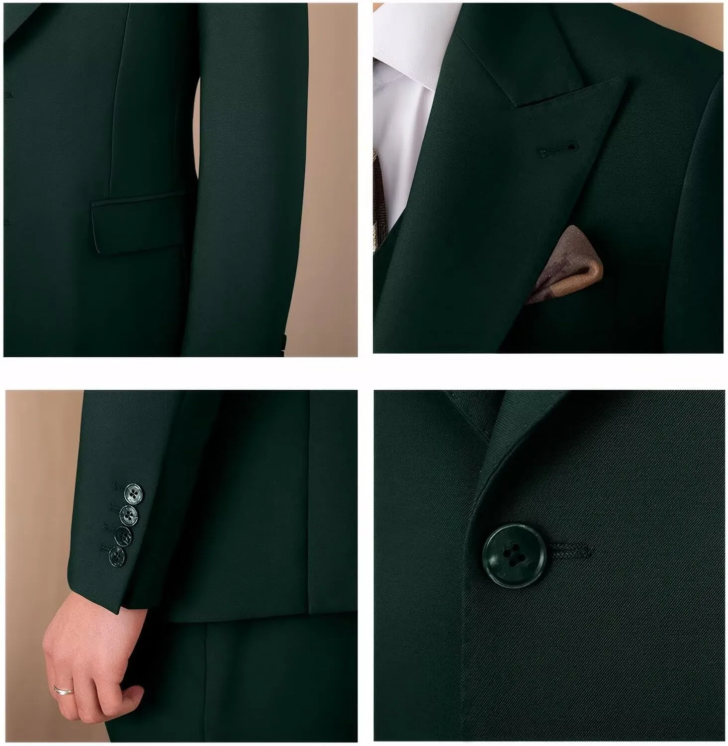 Suit for Men Wedding Slim Fit 3 Piece Set Blazer Jacket Vest Pants Tuxedo Suits for Groomsmen Business Prom Party Sport Coat