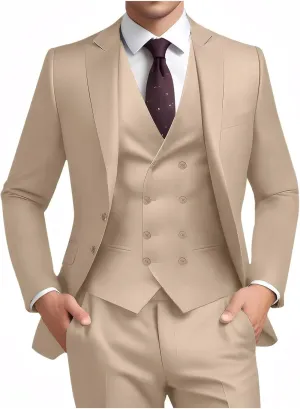 Suit for Men Wedding Slim Fit 3 Piece Set Blazer Jacket Vest Pants Tuxedo Suits for Groomsmen Business Prom Party Sport Coat