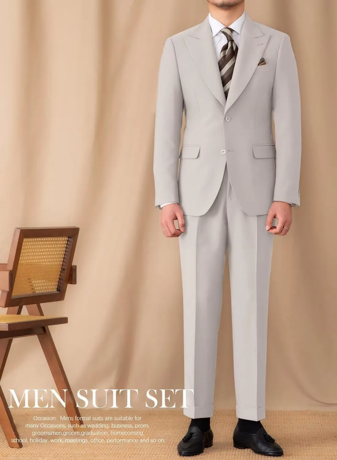 Suit for Men Wedding Slim Fit 3 Piece Set Blazer Jacket Vest Pants Tuxedo Suits for Groomsmen Business Prom Party Sport Coat