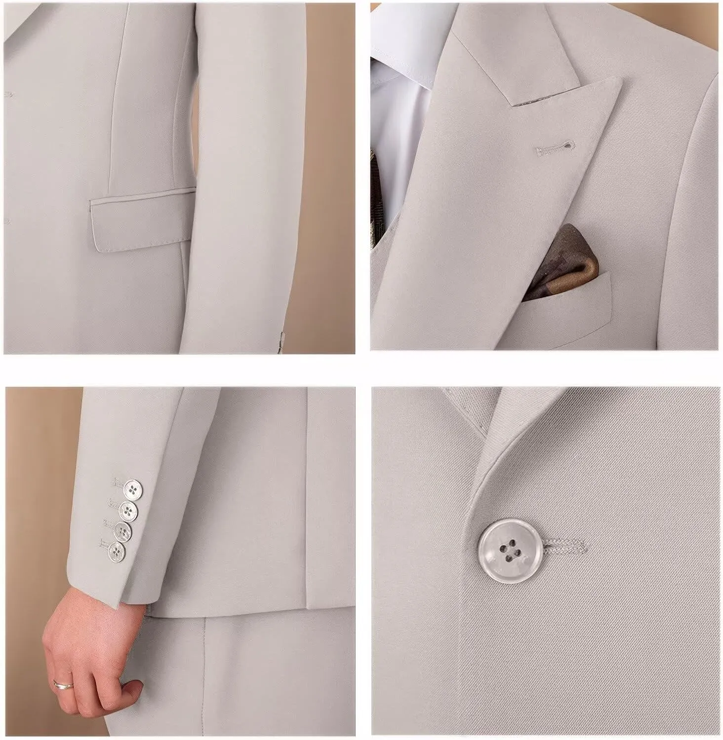 Suit for Men Wedding Slim Fit 3 Piece Set Blazer Jacket Vest Pants Tuxedo Suits for Groomsmen Business Prom Party Sport Coat