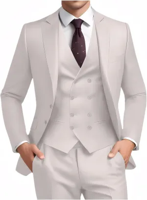 Suit for Men Wedding Slim Fit 3 Piece Set Blazer Jacket Vest Pants Tuxedo Suits for Groomsmen Business Prom Party Sport Coat