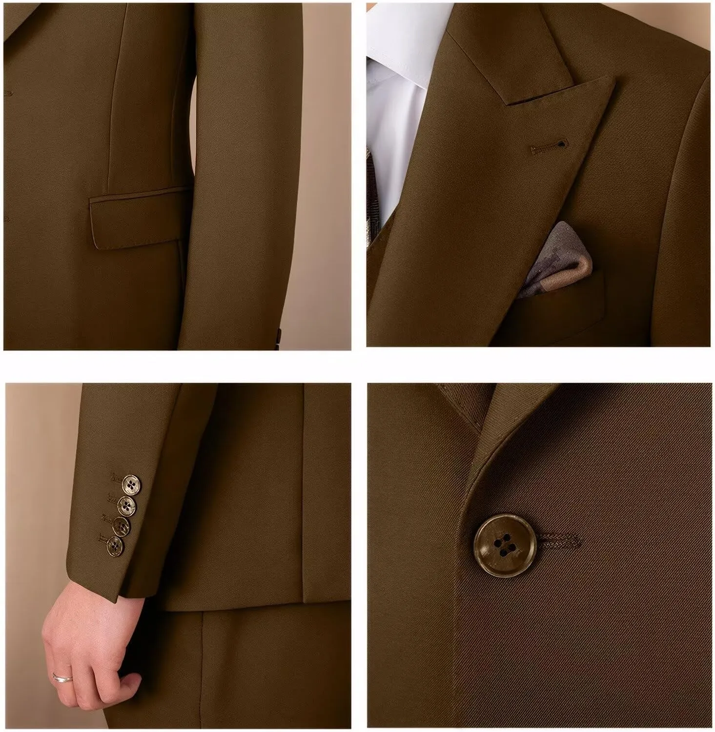Suit for Men Wedding Slim Fit 3 Piece Set Blazer Jacket Vest Pants Tuxedo Suits for Groomsmen Business Prom Party Sport Coat