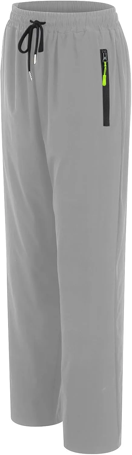 Summer Pants for Men Sweatpants Elastic Waist Drawstring Zipper Slim Leg Comfortable Soft Fit Summer Trendy Trousers