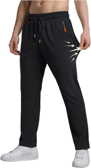 Summer Pants for Men Sweatpants Elastic Waist Drawstring Zipper Slim Leg Fashion Athletic Elasticity Cute Trousers