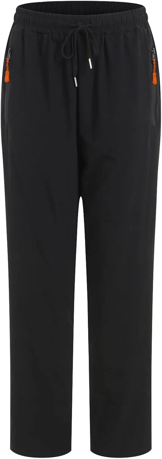 Summer Pants for Men Sweatpants Elastic Waist Drawstring Zipper Slim Leg Fashion Athletic Elasticity Cute Trousers