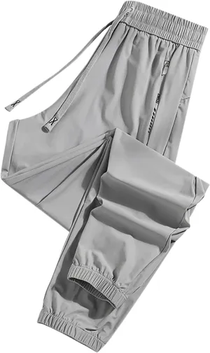 Summer Pants for Men Sweatpants Elastic Waist Drawstring Zipper Slim Leg Fashion Loose Summer Comfy Fashion Trousers