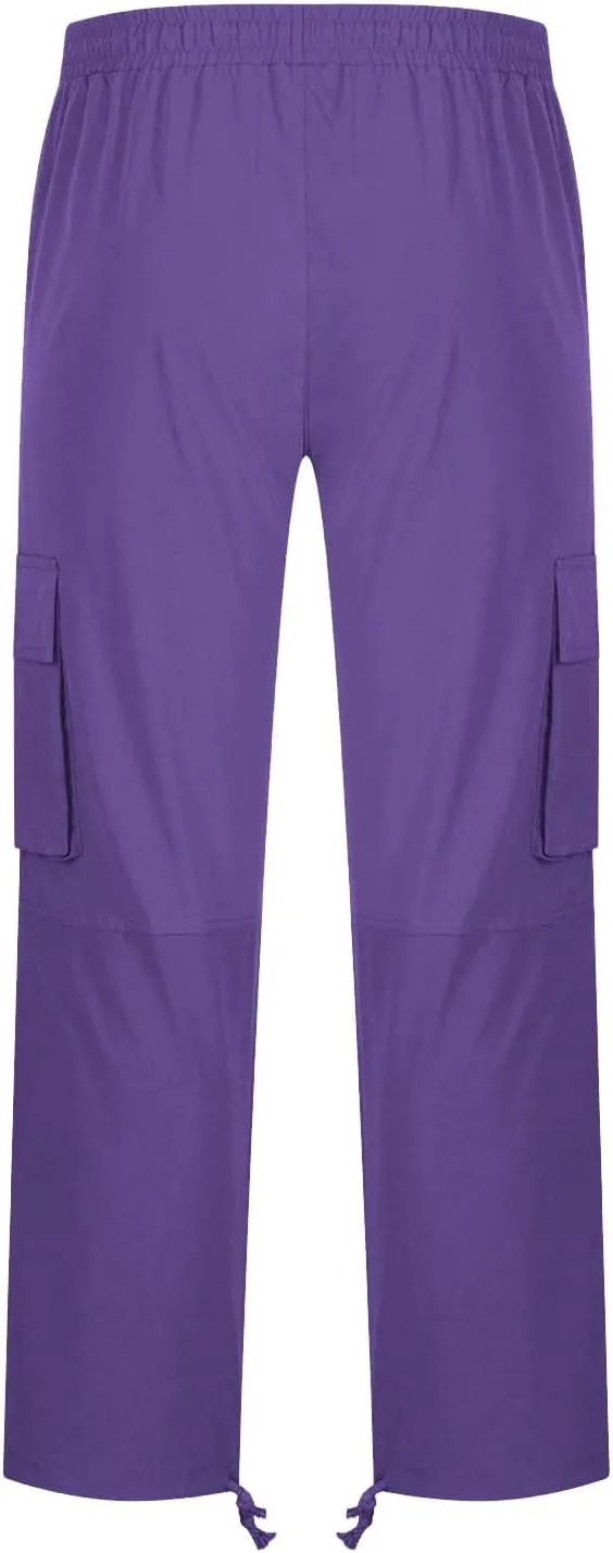 Sweatpants for Men Baggy Open Bottom Drawstring Cargo Joggers Casual Plus Size Loose Lighteight Hiking Pants with Pockets