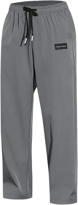 Sweatpants for Men Summer Drawstring Elastic Waist Fit Pockets Breathable Loose Elasticity Fresh Running Trousers