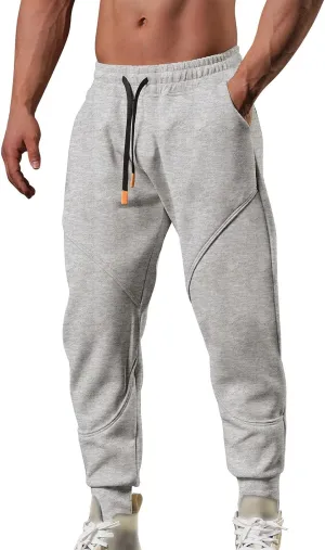 Sweatpants for Men Summer Slim Leg Drawstring Elastic Waist Pockets Breathable Soft Fit Joggers Cute Trendy Trousers