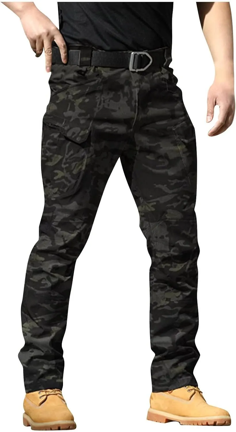 Tactical Pants for Men Cargo Pants with Multi Pockets Gym Work Pants Outdoor Hiking Pants Summer Casual Trousers