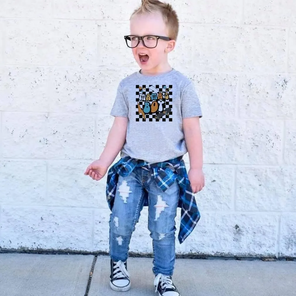 Toddler Baby Boys Short Sleeve Graphic T-Shirt Top Funny Letters Print Cotton Tee