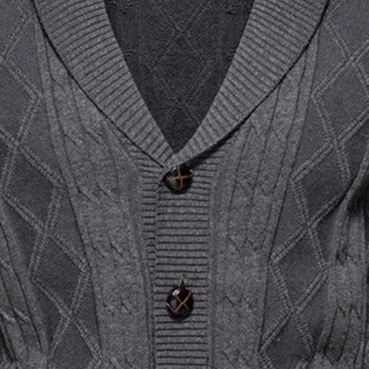 tuduoms Mens Shawl Collar Cardigan Sweater Argyle Cable Knitted Casual Winter Lightweight Button Down Thermal Chunky Sweater