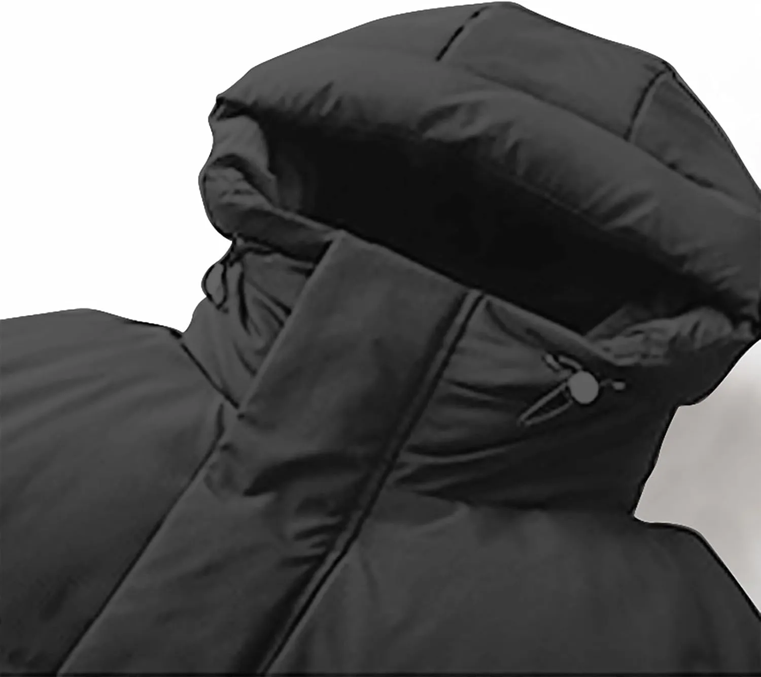 Unisex Mens Puffer Jacket Winter Thicken Waterproof Windproof Long Quilted Trench Coat Thermal Down Coats with Hood