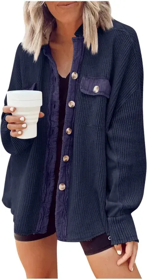 Wangxldd Ladies Fashion Casual Jacket Sweaters Long Sleeve Mid-Length Plus Size Jacket Sports Jacket Available In Plus Size