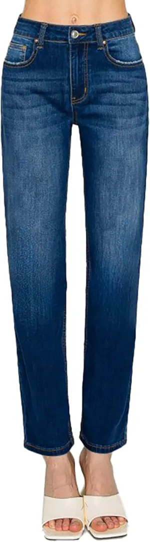 WAX JEAN Women's High Waisted Straight Leg Repreve Denim Jeans