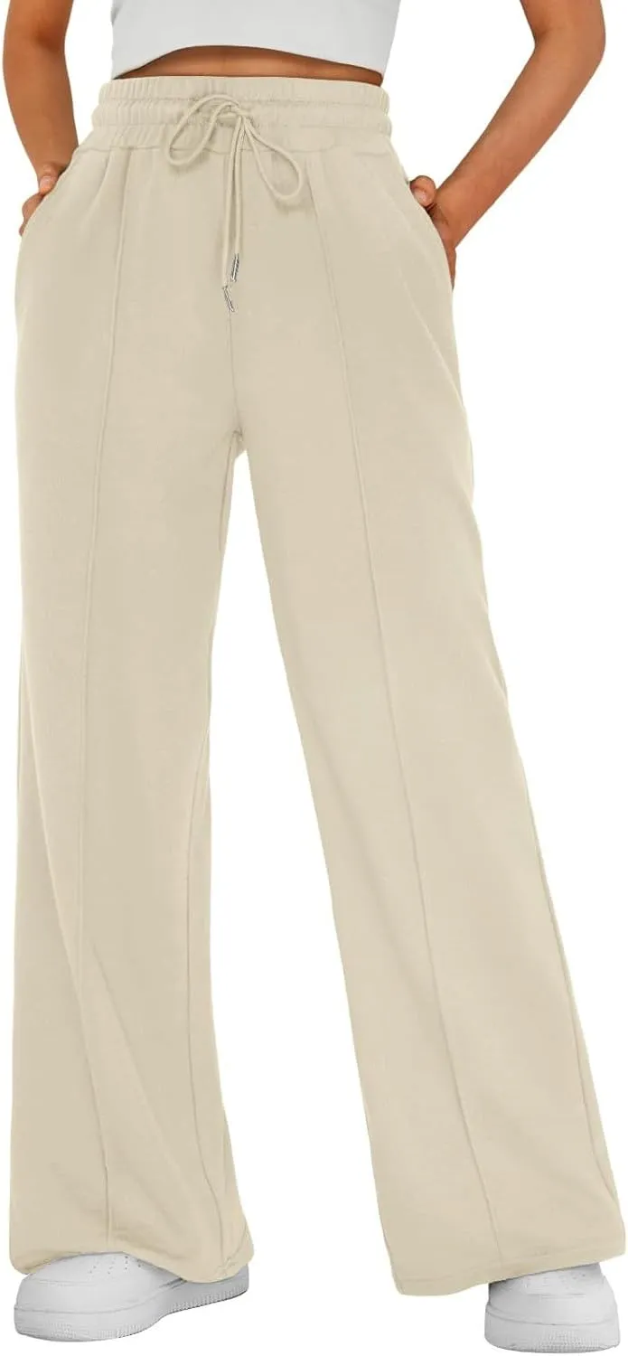 Wide Leg Sweatpants Women Baggy Drawstring High Waisted Athletic Joggers Casual Loose Lounge Wide Leg Sweat Pants