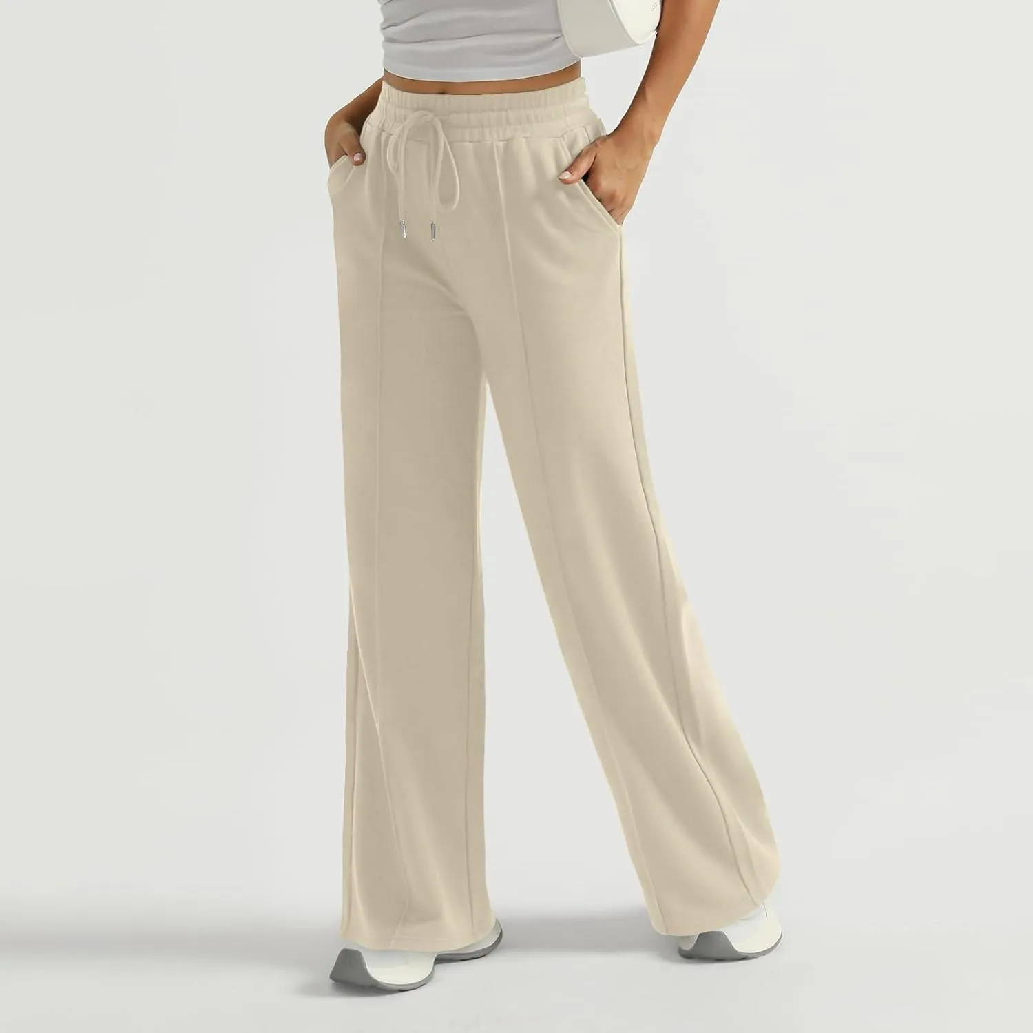 Wide Leg Sweatpants Women Baggy Drawstring High Waisted Athletic Joggers Casual Loose Lounge Wide Leg Sweat Pants