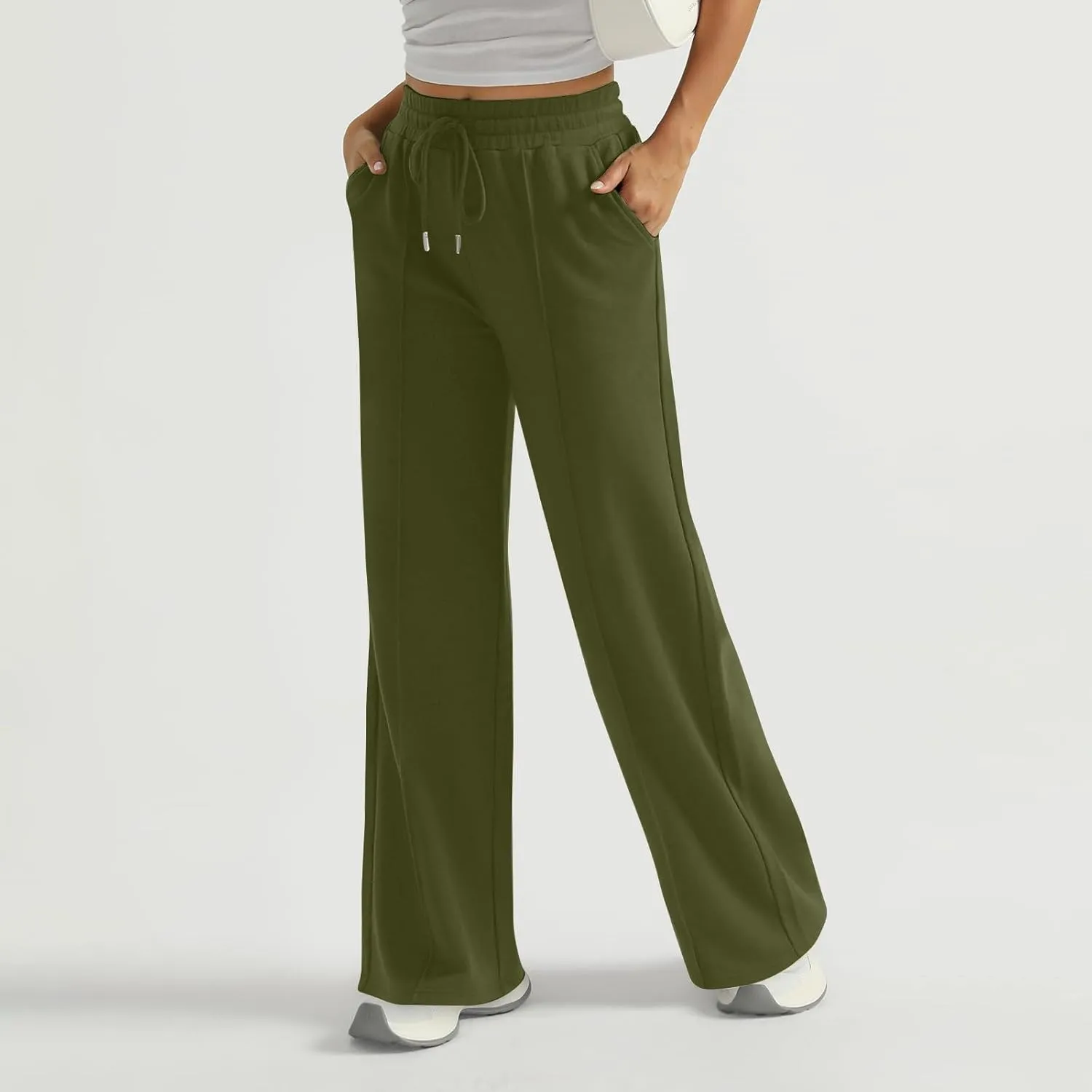 Wide Leg Sweatpants Women Baggy Drawstring High Waisted Athletic Joggers Casual Loose Lounge Wide Leg Sweat Pants