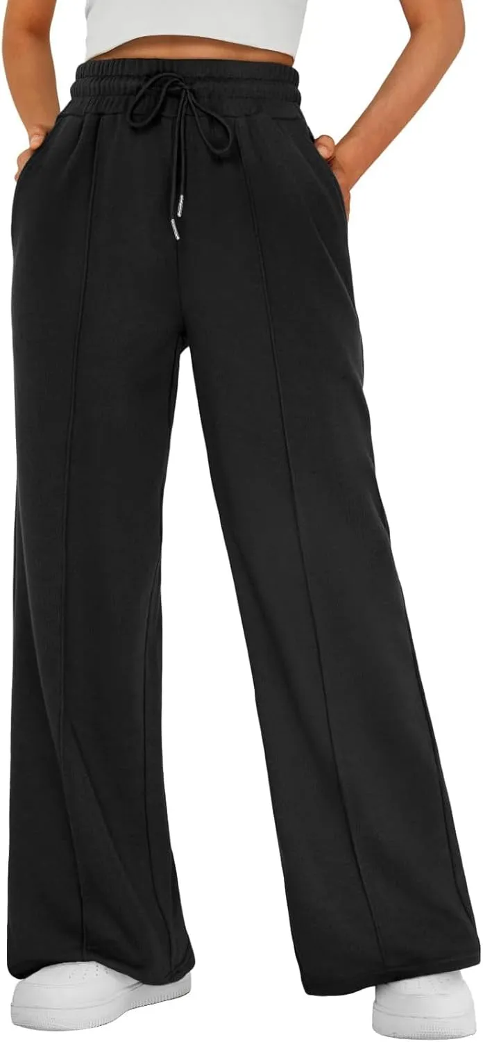 Wide Leg Sweatpants Women Baggy Drawstring High Waisted Athletic Joggers Casual Loose Lounge Wide Leg Sweat Pants