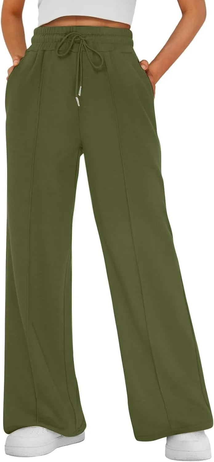 Wide Leg Sweatpants Women Baggy Drawstring High Waisted Athletic Joggers Casual Loose Lounge Wide Leg Sweat Pants