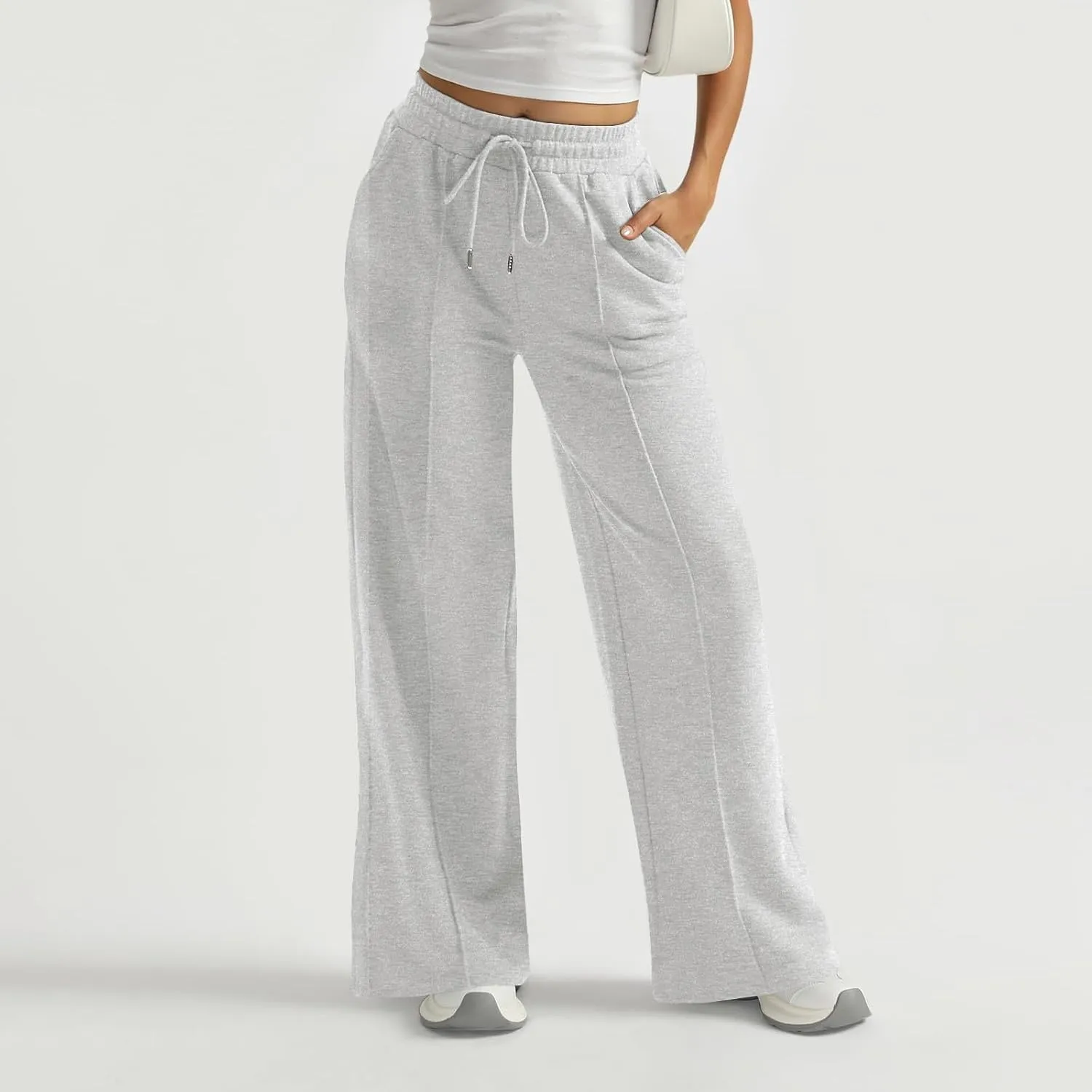 Wide Leg Sweatpants Women Baggy Drawstring High Waisted Athletic Joggers Casual Loose Lounge Wide Leg Sweat Pants