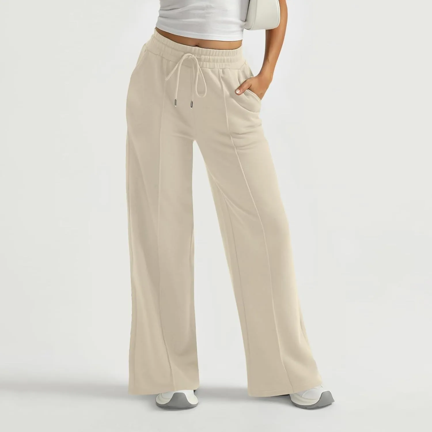Wide Leg Sweatpants Women Baggy Drawstring High Waisted Athletic Joggers Casual Loose Lounge Wide Leg Sweat Pants