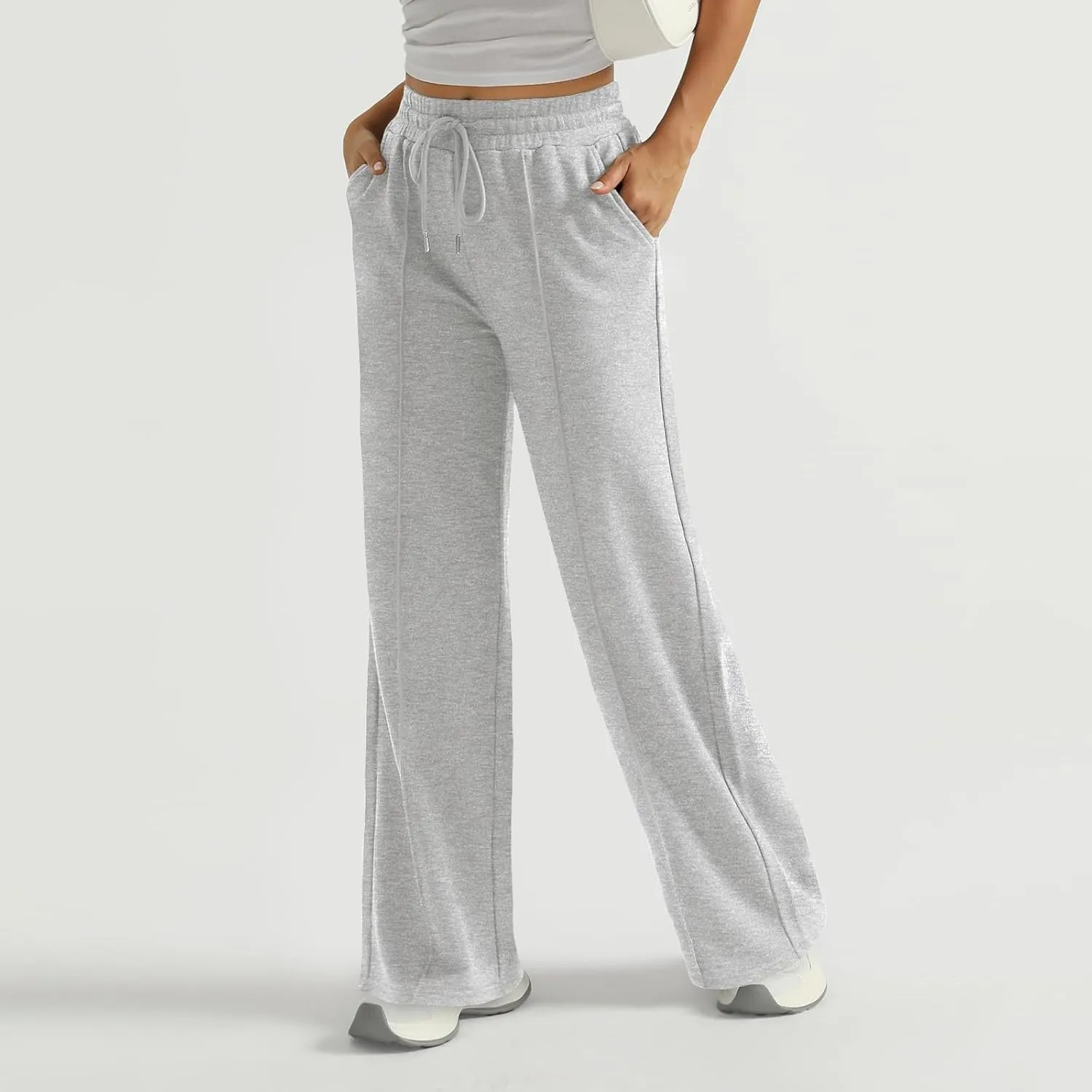 Wide Leg Sweatpants Women Baggy Drawstring High Waisted Athletic Joggers Casual Loose Lounge Wide Leg Sweat Pants