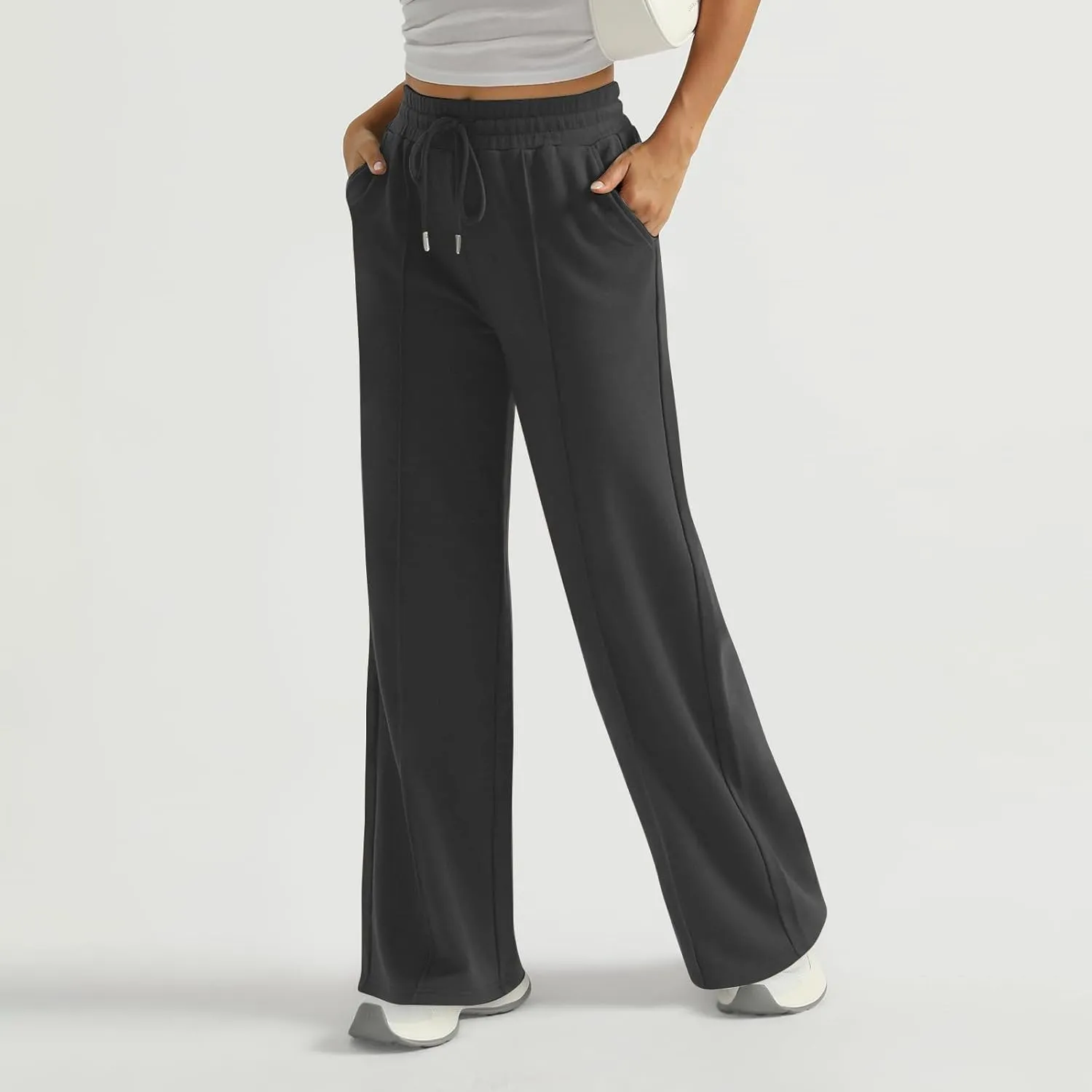 Wide Leg Sweatpants Women Baggy Drawstring High Waisted Athletic Joggers Casual Loose Lounge Wide Leg Sweat Pants