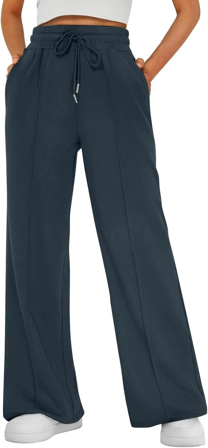 Wide Leg Sweatpants Women Baggy Drawstring High Waisted Athletic Joggers Casual Loose Lounge Wide Leg Sweat Pants