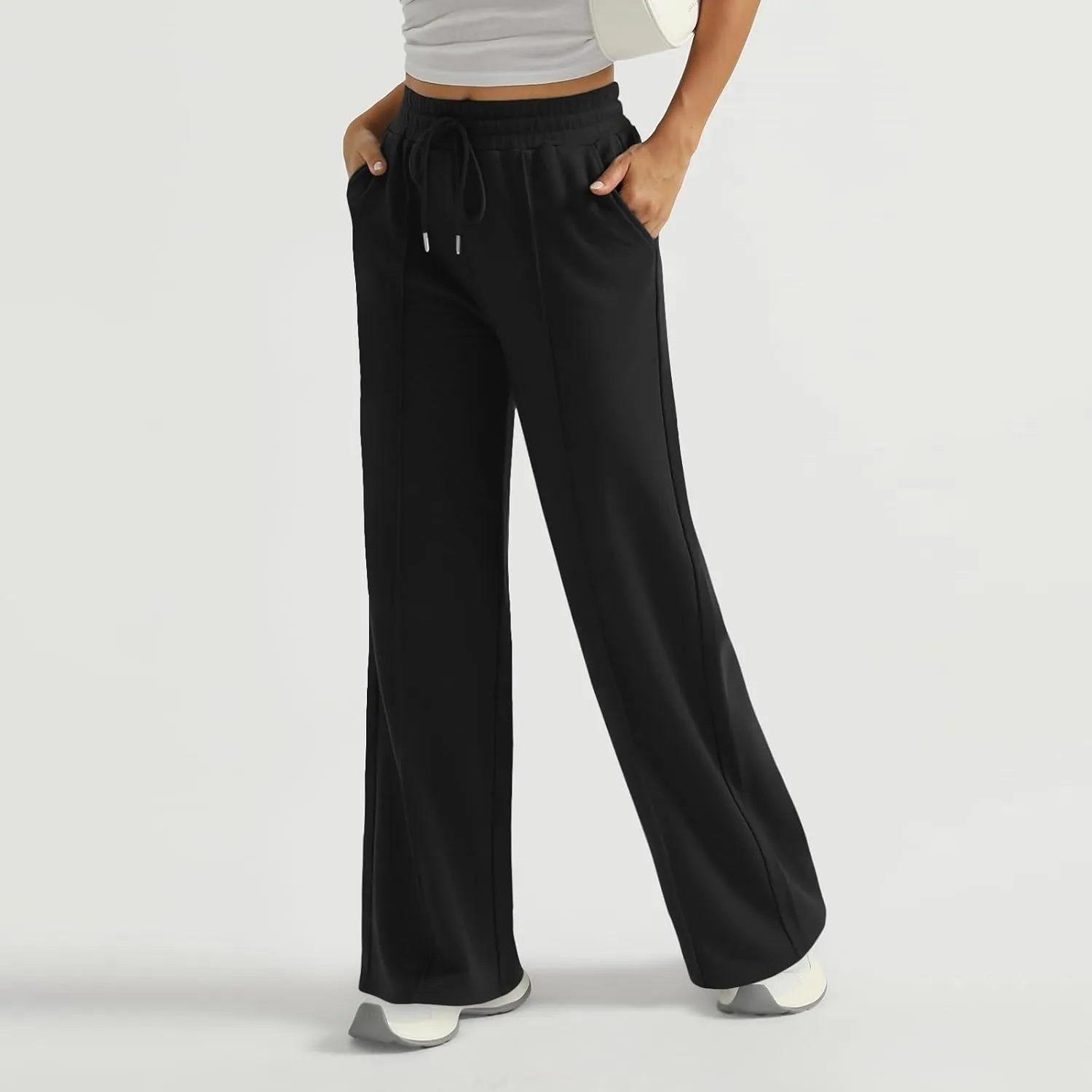 Wide Leg Sweatpants Women Baggy Drawstring High Waisted Athletic Joggers Casual Loose Lounge Wide Leg Sweat Pants