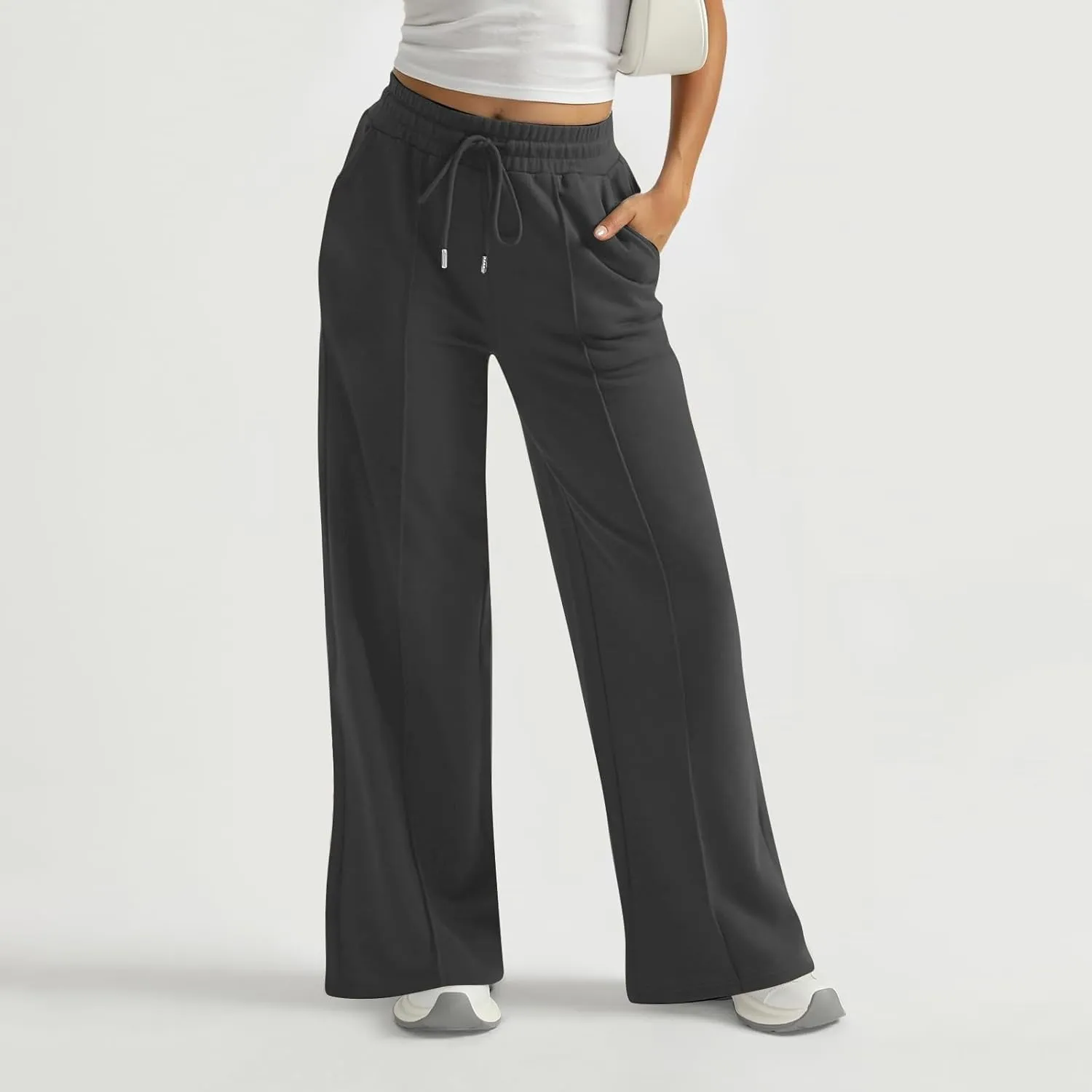 Wide Leg Sweatpants Women Baggy Drawstring High Waisted Athletic Joggers Casual Loose Lounge Wide Leg Sweat Pants