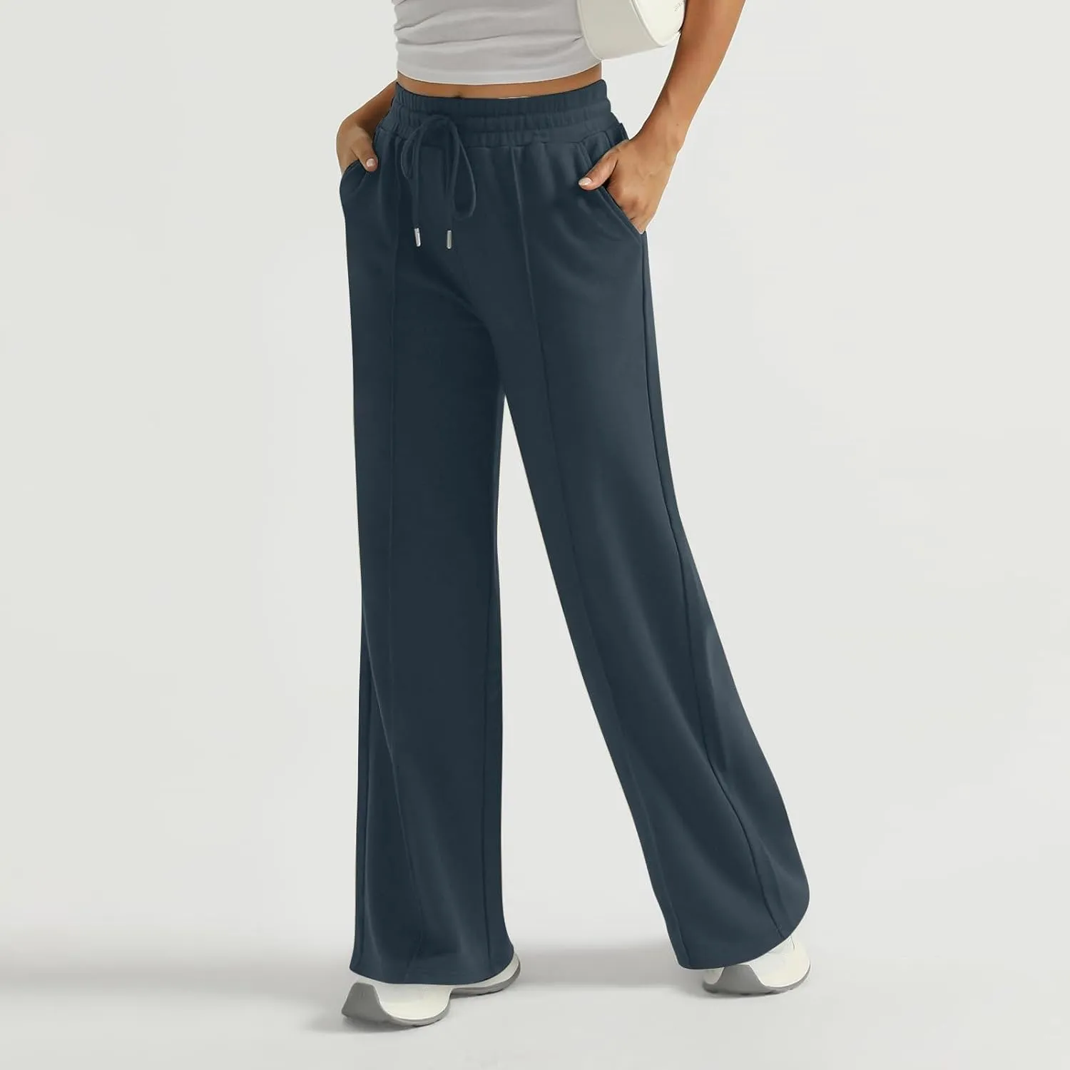 Wide Leg Sweatpants Women Baggy Drawstring High Waisted Athletic Joggers Casual Loose Lounge Wide Leg Sweat Pants