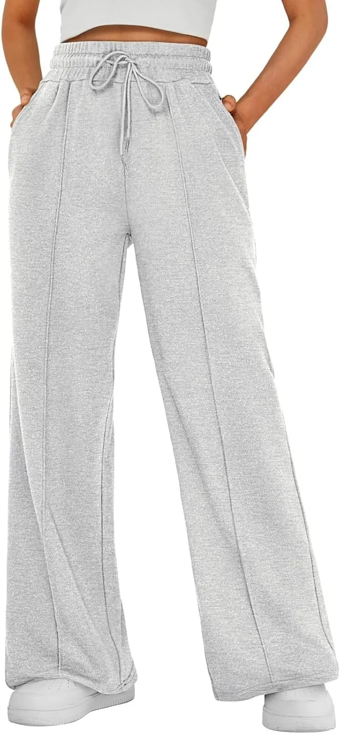 Wide Leg Sweatpants Women Baggy Drawstring High Waisted Athletic Joggers Casual Loose Lounge Wide Leg Sweat Pants