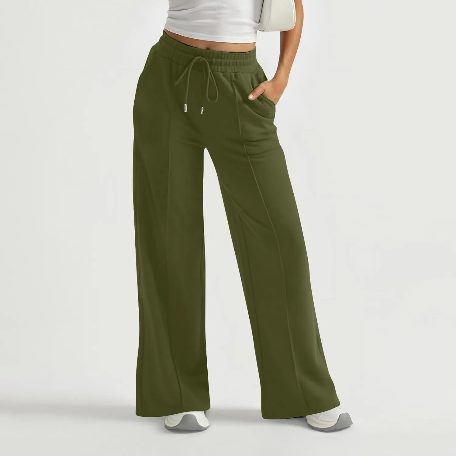 Wide Leg Sweatpants Women Baggy Drawstring High Waisted Athletic Joggers Casual Loose Lounge Wide Leg Sweat Pants