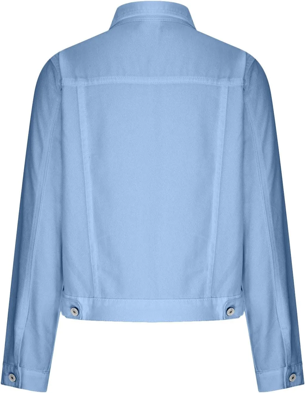 Women Crop Jean Jackets Trendy Button Up Cropped Denim Jacket Casual Spring Fall Slim Jean Coat Outerwear Tops